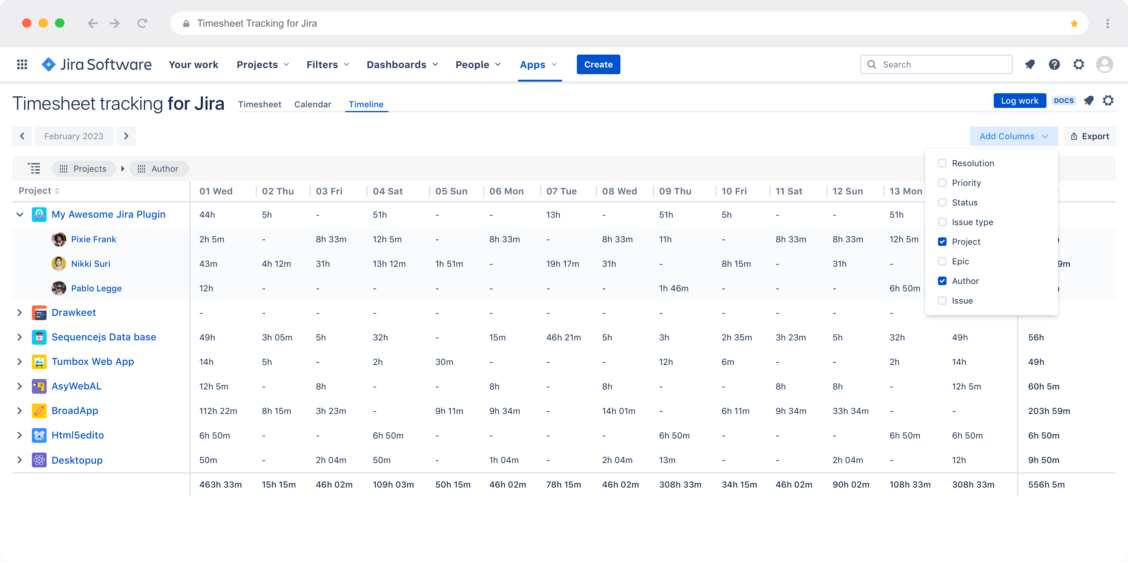 plugin jira timesheets free